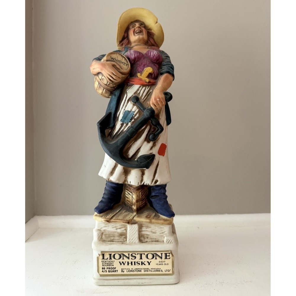 Vintage Lionstone Annie Christmas Decanter 1971 Bourbon 13" Japan